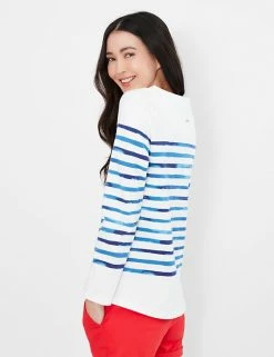 Flash Sale ⌛ Joules Women Pure Cotton Striped Slash Neck Top 🔥 -New In Womens Sales 2022 SD 10 T83 2307 ZZ X EC 2
