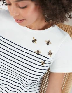Brand new 👏 Joules 👗 Dresses Pure Cotton Striped Mini T-Shirt 👗 Dress 🔥 -New In Womens Sales 2022 SD 10 T83 2327 K4 X EC 2