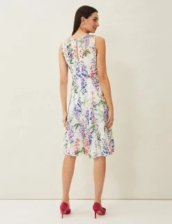 Budget ⭐ Phase Eight 👗 Dresses Floral V-Neck Knee Length Tea 👗 Dress 👍 -New In Womens Sales 2022 SD 10 T83 2787 Y8 X EC 2