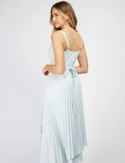 Best Pirce 😍 Little Mistress X Vogue Williams 👗 Dresses Satin V-Neck Pleated Midaxi Wrap 👗 Dress 🥰 -New In Womens Sales 2022 SD 10 T83 2912 E0 X EC 3