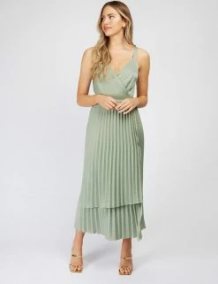 Coupon 🎁 Little Mistress X Vogue Williams 👗 Dresses Satin V-Neck Pleated Midaxi Wrap 👗 Dress ⌛ -New In Womens Sales 2022 SD 10 T83 2913 J0 X EC 1