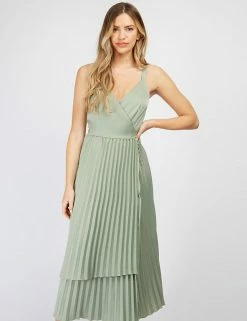 Coupon 🎁 Little Mistress X Vogue Williams 👗 Dresses Satin V-Neck Pleated Midaxi Wrap 👗 Dress ⌛ -New In Womens Sales 2022 SD 10 T83 2913 J0 X EC 2