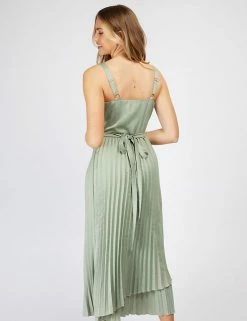 Coupon 🎁 Little Mistress X Vogue Williams 👗 Dresses Satin V-Neck Pleated Midaxi Wrap 👗 Dress ⌛ -New In Womens Sales 2022 SD 10 T83 2913 J0 X EC 3