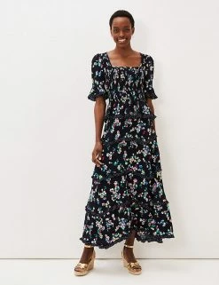 Hot Sale 🤩 Phase Eight 👗 Skirts Floral Maxi Tiered 👗 Skirt 🥰 -New In Womens Sales 2022 SD 10 T83 3058 Y4 X EC 1