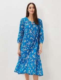 Discount ❤️ Phase Eight 👗 Dresses Pure Cotton Floral Midi Tiered 👕 Shirt 👗 Dress ❤️ -New In Womens Sales 2022 SD 10 T83 3084 E4 X EC 2