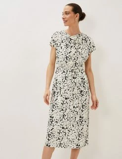 Best reviews of 🧨 Phase Eight 👗 Dresses Ditsy Print Round Neck Midi Waisted 👗 Dress ✨