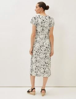 Best reviews of 🧨 Phase Eight 👗 Dresses Ditsy Print Round Neck Midi Waisted 👗 Dress ✨ -New In Womens Sales 2022 SD 10 T83 3085 T4 X EC 1