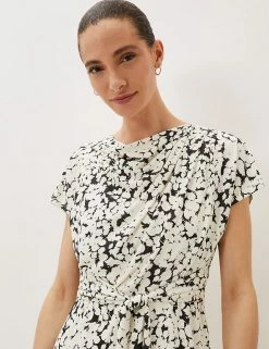 Best reviews of 🧨 Phase Eight 👗 Dresses Ditsy Print Round Neck Midi Waisted 👗 Dress ✨ -New In Womens Sales 2022 SD 10 T83 3085 T4 X EC 3