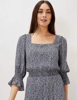 Top 10 😉 Phase Eight 👗 Dresses Ditsy Floral Square Neck Midi Waisted 👗 Dress 🎁 -New In Womens Sales 2022 SD 10 T83 3091 E4 X EC 2