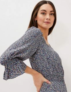 Top 10 😉 Phase Eight 👗 Dresses Ditsy Floral Square Neck Midi Waisted 👗 Dress 🎁 -New In Womens Sales 2022 SD 10 T83 3091 E4 X EC 3