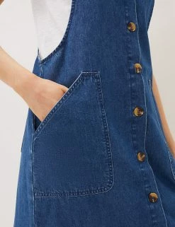 New 😍 Phase Eight 👗 Dresses Denim Square Neck Midi Pinafore 👗 Dress ⭐ -New In Womens Sales 2022 SD 10 T83 3094 HP X EC 4