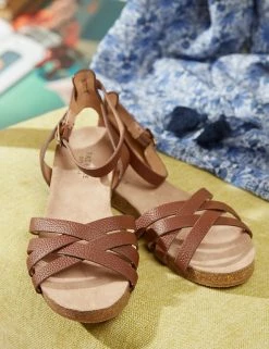 Budget ❤️ FatFace Leather Ankle Strap Flat 🩴 Sandals 👏 -New In Womens Sales 2022 SD 10 T83 3675 VS X EC 0