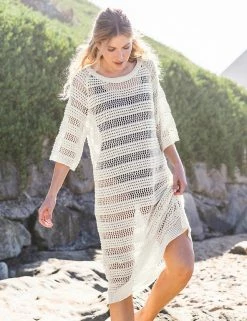 Hot Sale 😉 Celtic & Co. 👗 Dresses Pure Linen Knitted 3/4 Sleeve Midi 👗 Dress 👍 -New In Womens Sales 2022 SD 10 T83 3747 N0 X EC 1