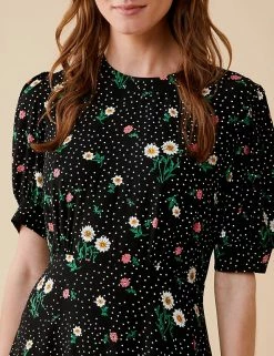 Buy 😀 Finery London 👗 Dresses Floral Puff Sleeve Midi Tea 👗 Dress 👏 -New In Womens Sales 2022 SD 10 T83 3851 Y4 X EC 3
