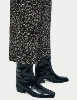 Budget 🎁 Jigsaw Leaf Print Straight Leg Cropped Trousers ⭐ -New In Womens Sales 2022 SD 10 T83 3865 Y4 X EC 2