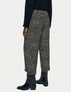 Budget 🎁 Jigsaw Leaf Print Straight Leg Cropped Trousers ⭐ -New In Womens Sales 2022 SD 10 T83 3865 Y4 X EC 3