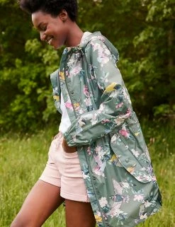 Budget ✨ Joules 🧥 Coats & Jackets Waterproof Floral Hooded Packaway Raincoat 👏
