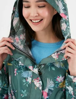 Budget ✨ Joules 🧥 Coats & Jackets Waterproof Floral Hooded Packaway Raincoat 👏 -New In Womens Sales 2022 SD 10 T83 4123 J4 X EC 2