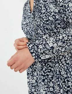 Discount 🥰 Joules Women Floral V-Neck Pintuck Long Sleeve 👕 Shirt 🛒 -New In Womens Sales 2022 SD 10 T83 4188 F4 X EC 2