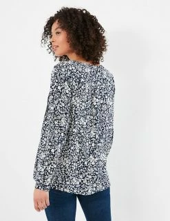 Discount 🥰 Joules Women Floral V-Neck Pintuck Long Sleeve 👕 Shirt 🛒 -New In Womens Sales 2022 SD 10 T83 4188 F4 X EC 3