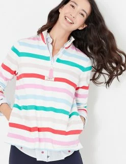 Best Pirce โ๏ธ Joules Sweatshirts Cotton Rich Striped Funnel Neck Sweatshirt ๐
