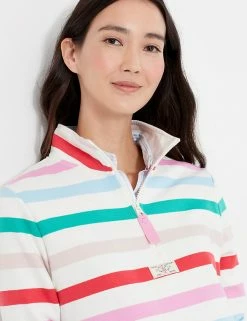 Best Pirce ✔️ Joules Sweatshirts Cotton Rich Striped Funnel Neck Sweatshirt 🌟 -New In Womens Sales 2022 SD 10 T83 4198 Z4 X EC 1