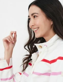 Deals 😀 Joules Sweatshirts Cotton Rich Striped Funnel Neck Sweatshirt 😉 -New In Womens Sales 2022 SD 10 T83 4199 Z4 X EC 1