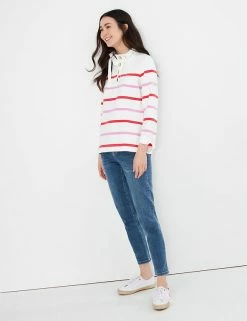 Deals 😀 Joules Sweatshirts Cotton Rich Striped Funnel Neck Sweatshirt 😉 -New In Womens Sales 2022 SD 10 T83 4199 Z4 X EC 2