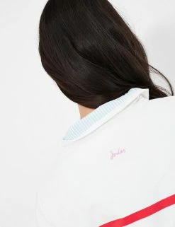 Deals 😀 Joules Sweatshirts Cotton Rich Striped Funnel Neck Sweatshirt 😉 -New In Womens Sales 2022 SD 10 T83 4199 Z4 X EC 3