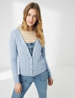Discount 🎁 FatFace Cardigans Pure Cotton Pointelle V-Neck Cardigan 🔥
