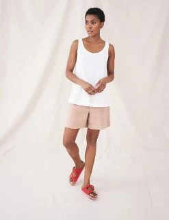 Discount ✔️ White Stuff Vests Pure Cotton Scoop Neck Sleeveless Vest Top 🎁 -New In Womens Sales 2022 SD 10 T83 4486 Z0 X EC 0