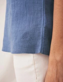 New 🎁 White Stuff Women Pure Cotton Embroidered Short Sleeve Top 🥰 -New In Womens Sales 2022 SD 10 T83 4495 E0 X EC 2