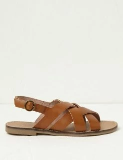Flash Sale 🎁 FatFace Leather Buckle Ankle Strap Flat 🩴 Sandals 🔥