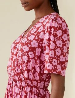 Wholesale 🎁 Finery London 👗 Dresses Floral V-Neck Midi Wrap 👗 Dress 😀 -New In Womens Sales 2022 SD 10 T83 4615 A4 X EC 2