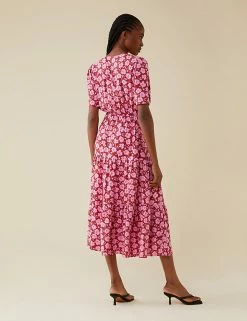 Wholesale 🎁 Finery London 👗 Dresses Floral V-Neck Midi Wrap 👗 Dress 😀 -New In Womens Sales 2022 SD 10 T83 4615 A4 X EC 3