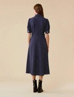 Outlet 💯 Finery London 👗 Dresses Polka Dot Midi 👚 Shirt 👗 Dress ✔️ -New In Womens Sales 2022 SD 10 T83 4619 F4 X EC 3