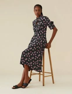 Outlet 🔔 Finery London 👗 Dresses Floral Puff Sleeve Midi Tea 👗 Dress 🌟