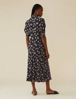 Outlet 🔔 Finery London 👗 Dresses Floral Puff Sleeve Midi Tea 👗 Dress 🌟 -New In Womens Sales 2022 SD 10 T83 4645 Y4 X EC 3
