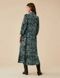 Best Sale 🥰 Finery London 👗 Dresses Animal Print 3/4 Sleeve Midi Waisted 👗 Dress 🤩 -New In Womens Sales 2022 SD 10 T83 4683 J4 X EC 3