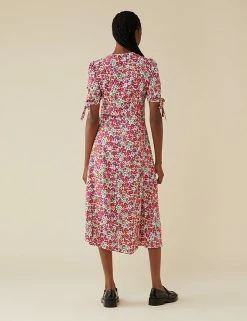 Best reviews of 🧨 Finery London 👗 Dresses Floral V-Neck Short Sleeve Midi Tea 👗 Dress ⭐ -New In Womens Sales 2022 SD 10 T83 4684 P4 X EC 4