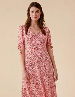 Best reviews of 🔥 Finery London 👗 Dresses Printed V-Neck Tea 👗 Dress 🤩 -New In Womens Sales 2022 SD 10 T83 4685 B4 X EC 1