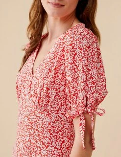 Best reviews of 🔥 Finery London 👗 Dresses Printed V-Neck Tea 👗 Dress 🤩 -New In Womens Sales 2022 SD 10 T83 4685 B4 X EC 2