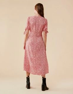 Best reviews of 🔥 Finery London 👗 Dresses Printed V-Neck Tea 👗 Dress 🤩 -New In Womens Sales 2022 SD 10 T83 4685 B4 X EC 3