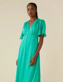 Discount 😀 Finery London 👗 Dresses Striped V-Neck Midaxi Waisted 👗 Dress 🛒 -New In Womens Sales 2022 SD 10 T83 4692 J0 X EC 1