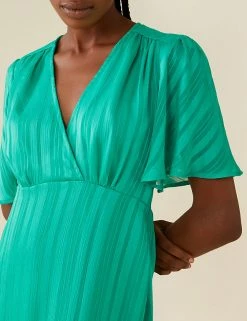 Discount 😀 Finery London 👗 Dresses Striped V-Neck Midaxi Waisted 👗 Dress 🛒 -New In Womens Sales 2022 SD 10 T83 4692 J0 X EC 2