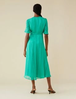 Discount 😀 Finery London 👗 Dresses Striped V-Neck Midaxi Waisted 👗 Dress 🛒 -New In Womens Sales 2022 SD 10 T83 4692 J0 X EC 3