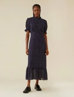 Promo π Finery London π Dresses Polka Dot High Neck Midaxi Smock π Dress π₯