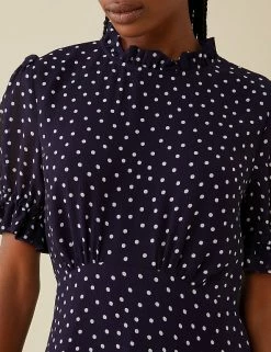 Promo 🌟 Finery London 👗 Dresses Polka Dot High Neck Midaxi Smock 👗 Dress 🔥 -New In Womens Sales 2022 SD 10 T83 4746 F4 X EC 2