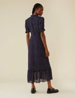Promo 🌟 Finery London 👗 Dresses Polka Dot High Neck Midaxi Smock 👗 Dress 🔥 -New In Womens Sales 2022 SD 10 T83 4746 F4 X EC 4