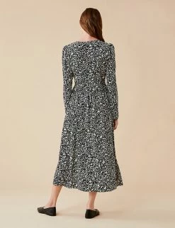 Discount 🛒 Finery London 👗 Dresses Floral V-Neck Midi Waisted 👗 Dress 🔥 -New In Womens Sales 2022 SD 10 T83 4753 Y4 X EC 3